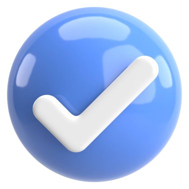 3 boyutlu onay kutusu. İşaretle. 3B illüstrasyon.