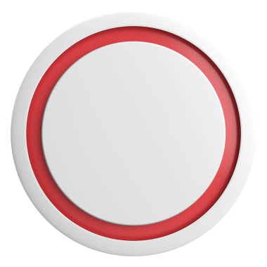 Üç boyutlu daire düğmesi. Boş tuş. 3B illüstrasyon.