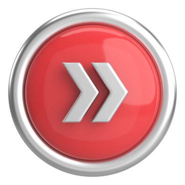 Sonraki düğme. Devam et düğmesi. 3B illüstrasyon.