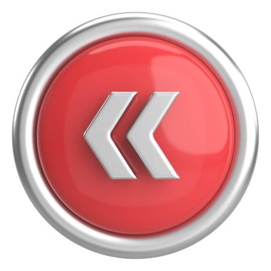 Önceki düğme. Arka düğme. 3B illüstrasyon.