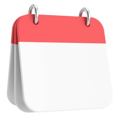 Boş takvim. Üç boyutlu takvim. 3B illüstrasyon.