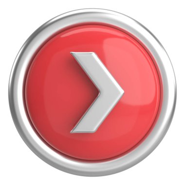 Sonraki düğme. Devam et düğmesi. 3B illüstrasyon.