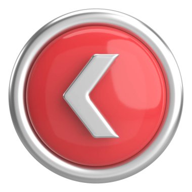 Önceki düğme. Arka düğme. 3B illüstrasyon.