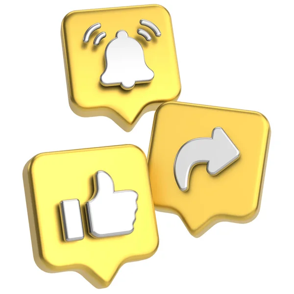 Wie Share Subscribe Symbole Symbol Wie Symbole Teilen Und Abonnieren — Stockfoto