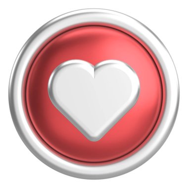 Düğme gibi. İkon gibi. 3B illüstrasyon.