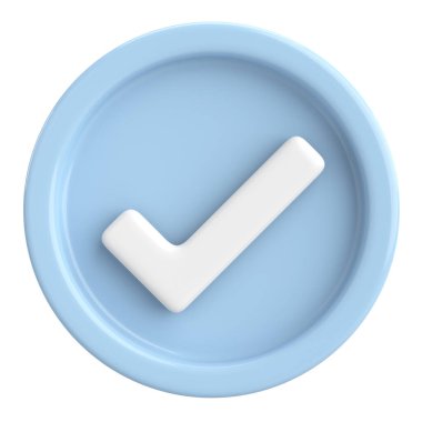 3 boyutlu onay kutusu. İşaretle. 3B illüstrasyon.