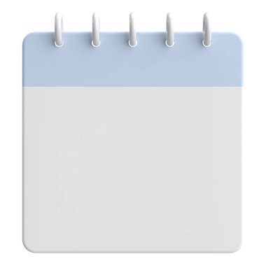 Boş takvim. Üç boyutlu takvim. 3B illüstrasyon.