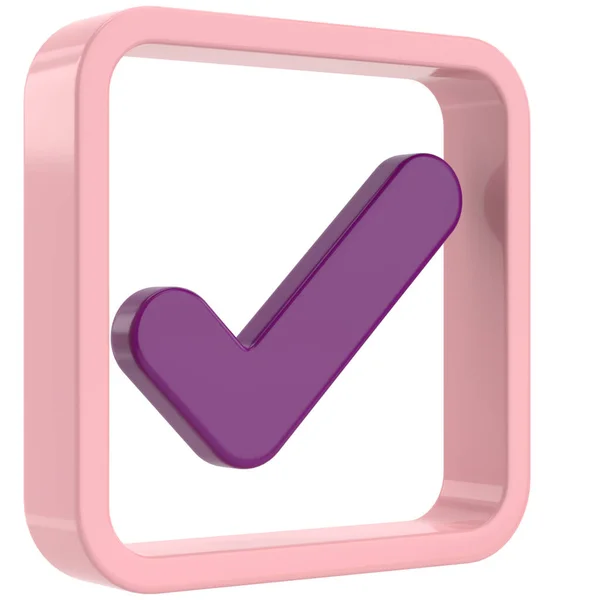 stock image 3D checkbox. Check mark. 3D illustration.