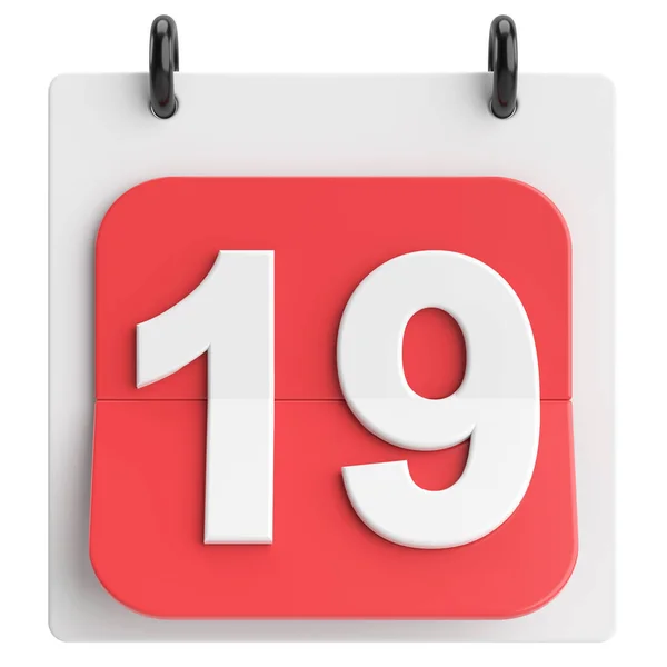 19Th Nineteenth Day Month Calendar Illustration — Stock Photo, Image