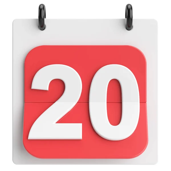 20番 月の二十日 カレンダー 3Dイラスト — ストック写真