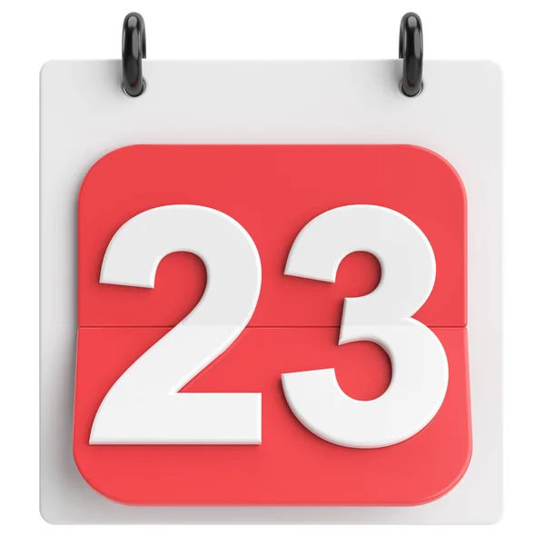 二十三号每个月的第23天日历 3D插图 — 图库照片