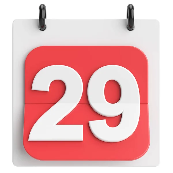 29号每个月的第29天日历 3D插图 — 图库照片
