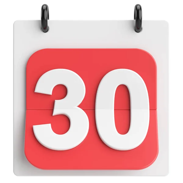 30日 月の30日 カレンダー 3Dイラスト — ストック写真
