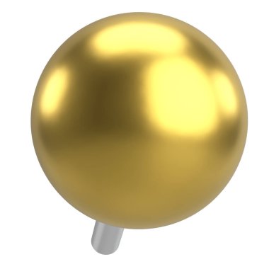 Pimi çek. Çizim iğnesi. Üç boyutlu pim. 3B illüstrasyon.