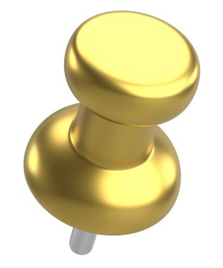 Pimi çek. Çizim iğnesi. Üç boyutlu pim. 3B illüstrasyon.