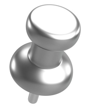 Pimi çek. Çizim iğnesi. Üç boyutlu pim. 3B illüstrasyon.