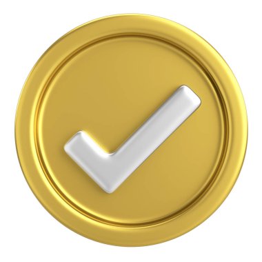 3 boyutlu onay kutusu. İşaretle. 3B illüstrasyon.