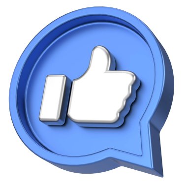 İkon gibi. Düğme gibi. 3B illüstrasyon.