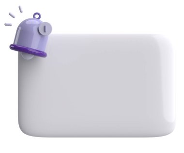 Üç boyutlu uyarı kutusu. 3B illüstrasyon.