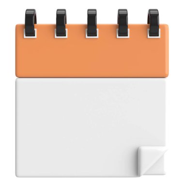 Boş takvim. Üç boyutlu takvim. 3B illüstrasyon.