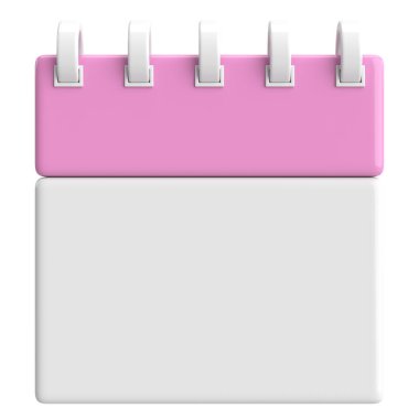 Boş takvim. Üç boyutlu takvim. 3B illüstrasyon.