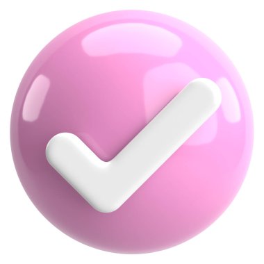 3 boyutlu onay kutusu. İşaretle. 3B illüstrasyon.