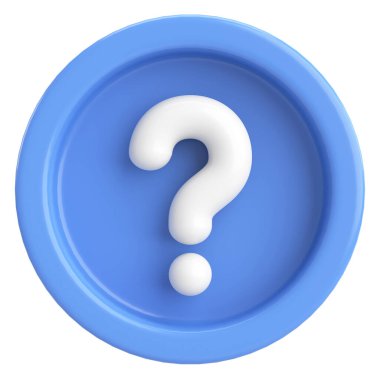 Soru işareti işareti. 3B illüstrasyon.