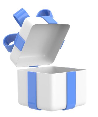 Hediye Kutusu açıldı. Üç boyutlu hediye kutusu. 3B illüstrasyon.