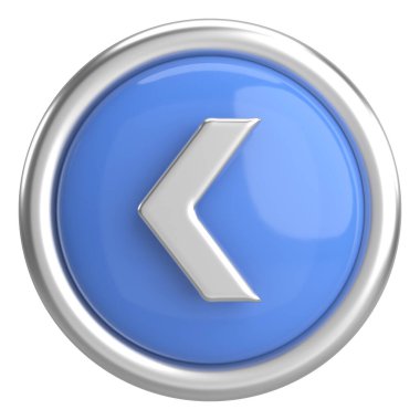 Önceki düğme. Arka düğme. 3B illüstrasyon.