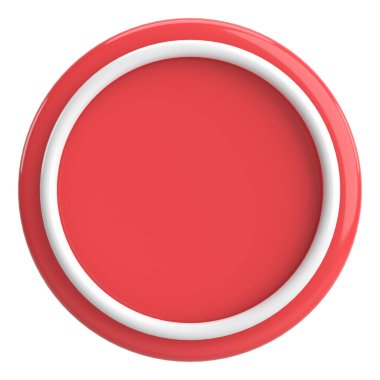 Üç boyutlu daire düğmesi. Boş tuş. 3B illüstrasyon.