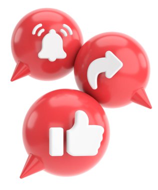 Ortak abonelik simgesi gibi. 3B illüstrasyon.