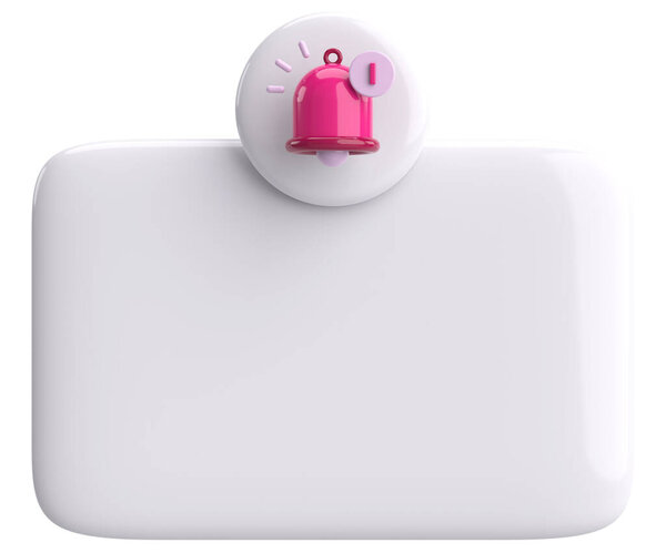 3D notification box. 3D illustration.