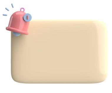 Üç boyutlu uyarı kutusu. 3B illüstrasyon.