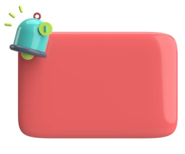 Üç boyutlu uyarı kutusu. 3B illüstrasyon.