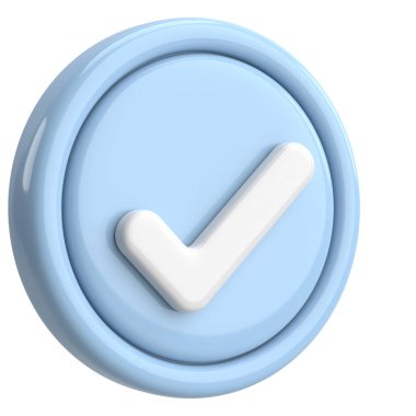 3 boyutlu onay kutusu. İşaretle. 3B illüstrasyon.