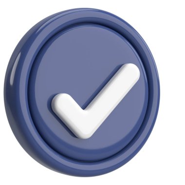 3 boyutlu onay kutusu. İşaretle. 3B illüstrasyon.