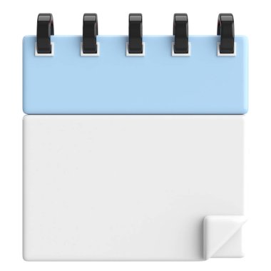 Boş takvim. Üç boyutlu takvim. 3B illüstrasyon.