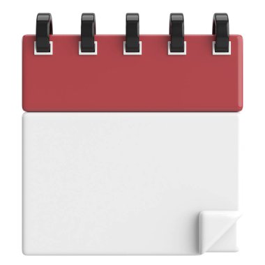 Boş takvim. Üç boyutlu takvim. 3B illüstrasyon.