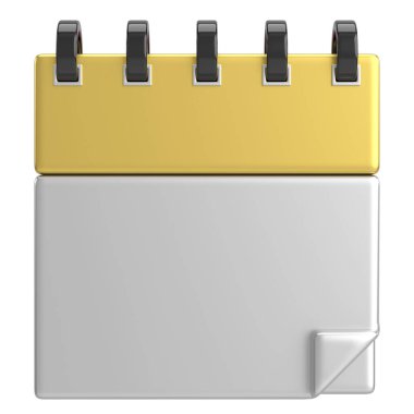 Boş takvim. Üç boyutlu takvim. 3B illüstrasyon.