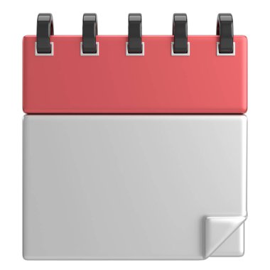 Boş takvim. Üç boyutlu takvim. 3B illüstrasyon.