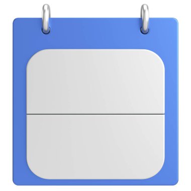 Boş takvim. Üç boyutlu takvim. 3B illüstrasyon.