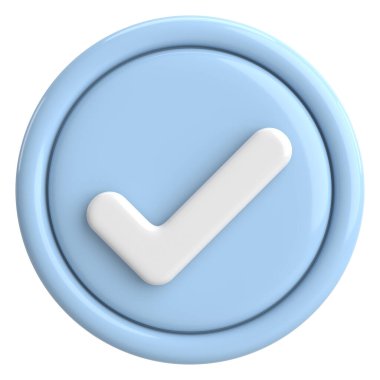 3 boyutlu onay kutusu. İşaretle. 3B illüstrasyon.