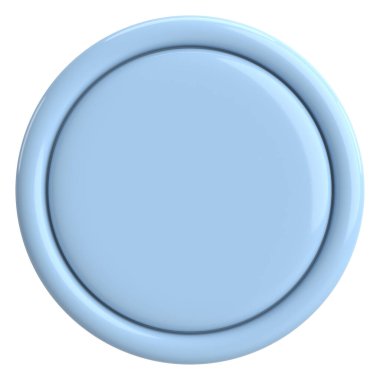 Üç boyutlu daire düğmesi. Boş tuş. 3B illüstrasyon.