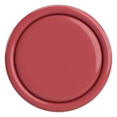 Üç boyutlu daire düğmesi. Boş tuş. 3B illüstrasyon.