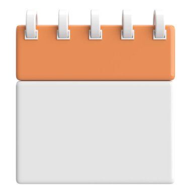 Boş takvim. Üç boyutlu takvim. 3B illüstrasyon.