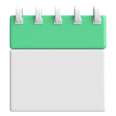 Boş takvim. Üç boyutlu takvim. 3B illüstrasyon.