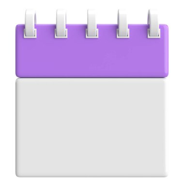 Boş takvim. Üç boyutlu takvim. 3B illüstrasyon.
