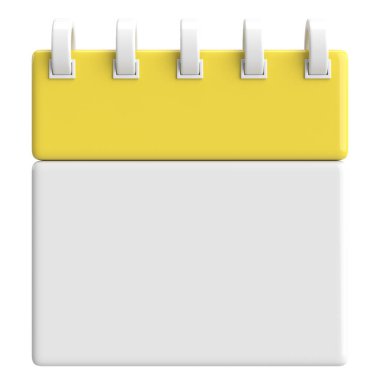 Boş takvim. Üç boyutlu takvim. 3B illüstrasyon.