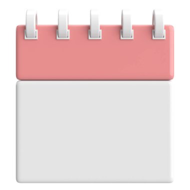 Boş takvim. Üç boyutlu takvim. 3B illüstrasyon.