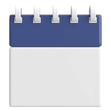 Boş takvim. Üç boyutlu takvim. 3B illüstrasyon.